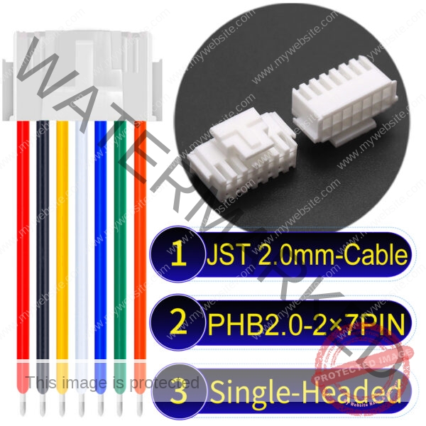 JST PHB2.0 Dual Row with Belt Lock 2×7Pin Single-Headed Cable