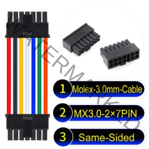 Molex MX3.0mm Dual Row 2×7Pin Male Single-Headed Micro-Fit Cable