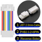 JST PHB2.0 Dual Row with Belt Lock 2×8PinReverse-Side-Headd Cable