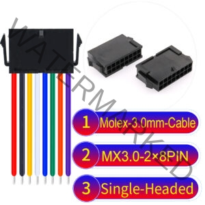 Molex MX3.0mm Dual Row 2×8Pin Female Single-Headed Micro-Fit Cable