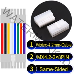 Molex MX4.2mm Dual Row 2×8Pin Mini-Fit Jr Male Same-Side-Head Cable