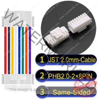 JST PHB2.0 Dual Row with Belt Lock 2×8Pin Same-Side-Head Cable