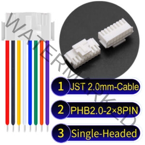 JST PHB2.0 Dual Row with Belt Lock 2×8Pin Single-Headed Cable