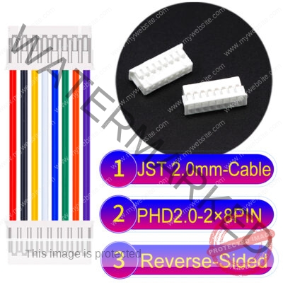 JST PHD2.0 2×8Pin Dual Row Reverse-Side-Head Cable