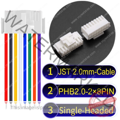 JST PHB2.0 Dual Row with Belt Lock 2×8Pin Single-Headed Cable