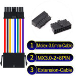 Molex MX3.0mm Dual Row 2×8Pin Male Female Extension Micro-Fit Cable