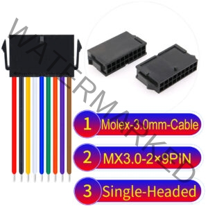 Molex MX3.0mm Dual Row 2×9Pin Female Single-Headed Micro-Fit Cable