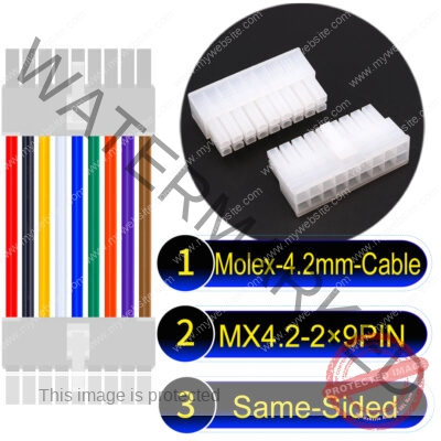 Molex MX4.2mm Dual Row 2×9Pin Mini-Fit Jr Male Same-Side-Head Cable