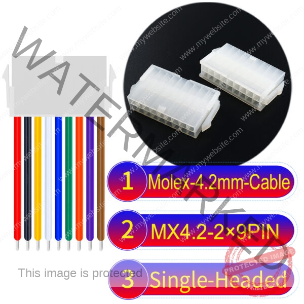 Molex MX4.2mm Dual Row 2×9Pin Mini-Fit Jr Female Single-Headed Cable