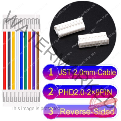 JST PHD2.0 2×9Pin Dual Row Reverse-Side-Head Cable