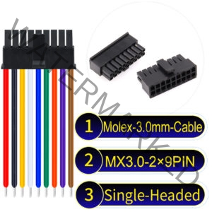 Molex MX3.0mm Dual Row 2×9Pin Male Single-Headed Micro-Fit Cable