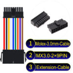 Molex MX3.0mm Dual Row 2×9Pin Male Female Extension Micro-Fit Cable