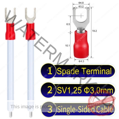 SV1.25 3mm Single-Headed ring terminal 18AWG insulated cable White connector