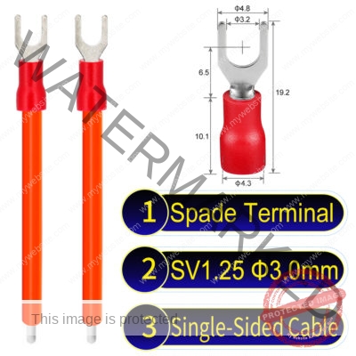 SV1.25 3mm Single-Headed ring terminal 18AWG insulated cable Orange connector