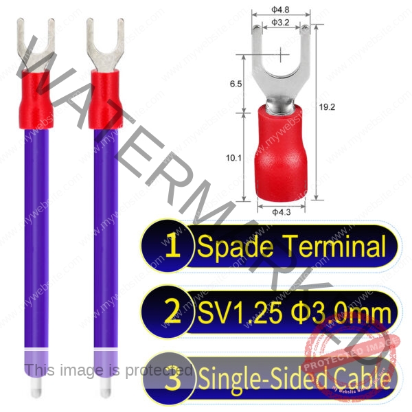 SV1.25 3mm Single-Headed ring terminal 18AWG insulated cable Purple connector