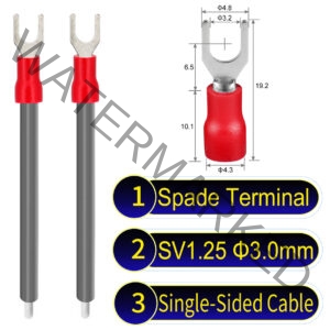 SV1.25 3mm Single-Headed ring terminal 18AWG insulated cable Grey connector