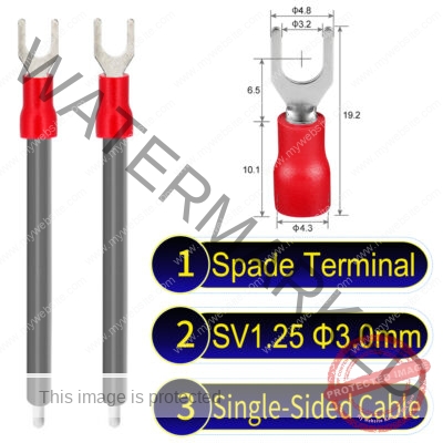 SV1.25 3mm Single-Headed ring terminal 18AWG insulated cable Grey connector