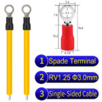 RV1.25 3mm Single-Headed ring terminal 18AWG insulated cable Yellow connector