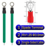 RV1.25 3mm Single-Headed ring terminal 18AWG insulated cable Green connector