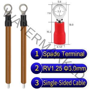 RV1.25 3mm Single-Headed ring terminal 18AWG insulated cable Brown connector