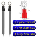 RV1.25 3mm Single-Headed ring terminal 18AWG insulated cable Grey connector