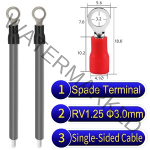 RV1.25 3mm Single-Headed ring terminal 18AWG insulated cable Grey connector