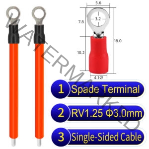 RV1.25 3mm Single-Headed ring terminal 18AWG insulated cable Orange connector