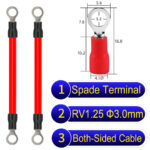 RV1.25 3mm both sided ring terminal 18AWG insulated cable Red connector