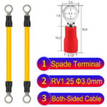 RV1.25 3mm both sided ring terminal 18AWG insulated cable Yellow connector