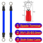 RV1.25 3mm both sided ring terminal 18AWG insulated cable Blue connector