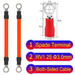 RV1.25 3mm both sided ring terminal 18AWG insulated cable Orange connector