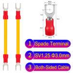 SV1.25 3mm both sided spade terminal 18AWG insulated cable Yellow connector