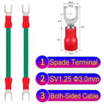 SV1.25 3mm both sided spade terminal 18AWG insulated cable Green connector