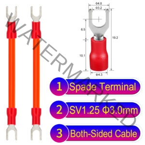 SV1.25 3mm both sided spade terminal 18AWG insulated cable Orange connector