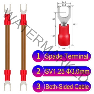 SV1.25 3mm both sided spade terminal 18AWG insulated cable Brown connector