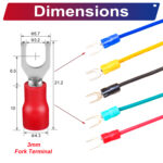 SV1.25 ring terminal, insulated 3mm Single-Headed cable Red connector, 18AWG terminal