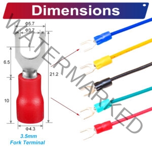 SV1.25 ring terminal, insulated 3.5mm Single-Headed cable Red connector, 18AWG terminal