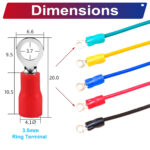 RV1.25 ring terminal, insulated 3.5mm Single-Headed cable Red connector, 18AWG terminal