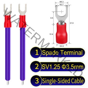 SV1.25 3.5mm Single-Headed ring terminal 18AWG insulated cable Purple connector