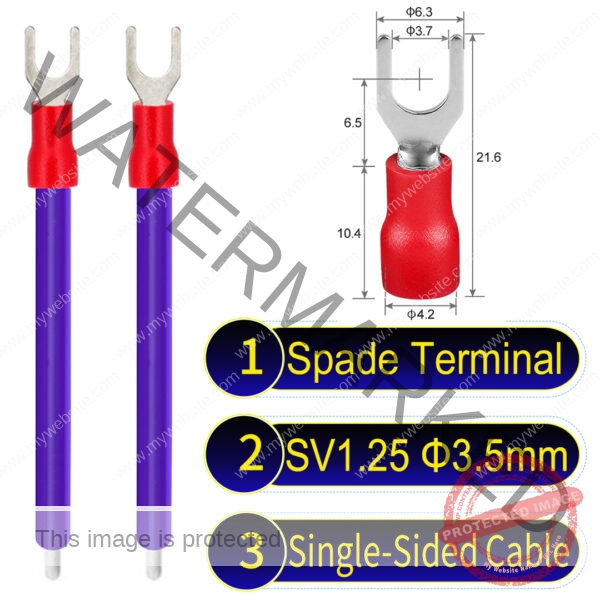 SV1.25 3.5mm Single-Headed ring terminal 18AWG insulated cable Purple connector