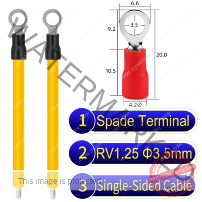 RV1.25 3.5mm Single-Headed ring terminal 18AWG insulated cable Yellow connector