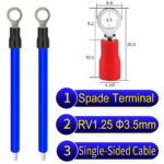 RV1.25 3.5mm Single-Headed ring terminal 18AWG insulated cable Blue connector