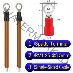 RV1.25 3.5mm Single-Headed ring terminal 18AWG insulated cable Brown connector