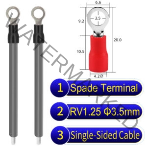 RV1.25 3.5mm Single-Headed ring terminal 18AWG insulated cable Grey connector