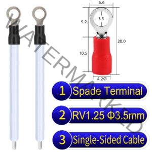 RV1.25 3.5mm Single-Headed ring terminal 18AWG insulated cable White connector