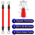 RV1.25 3.5mm both sided ring terminal 18AWG insulated cable Red connector