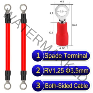 RV1.25 3.5mm both sided ring terminal 18AWG insulated cable Red connector