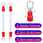 SV1.25 3.5mm both sided spade terminal 18AWG insulated cable White connector