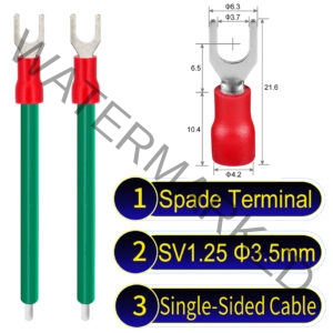 SV1.25 3.5mm Single-Headed ring terminal 18AWG insulated cable Green connector