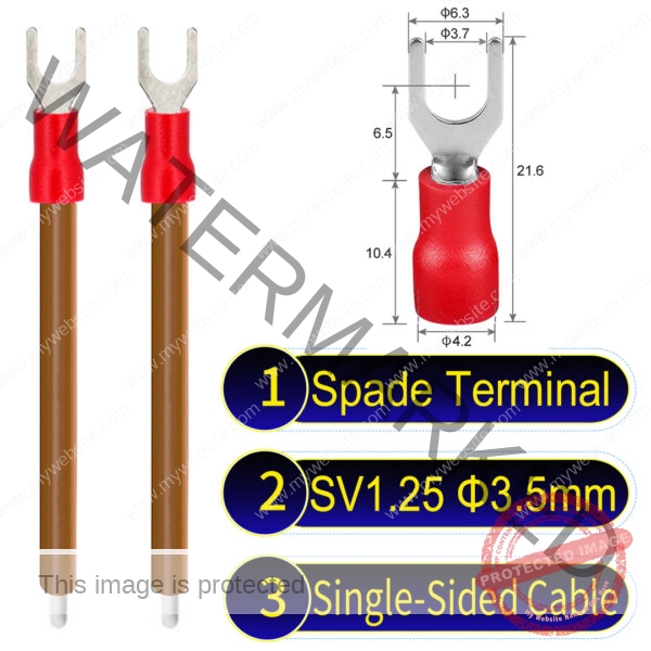 SV1.25 3.5mm Single-Headed ring terminal 18AWG insulated cable Brown connector